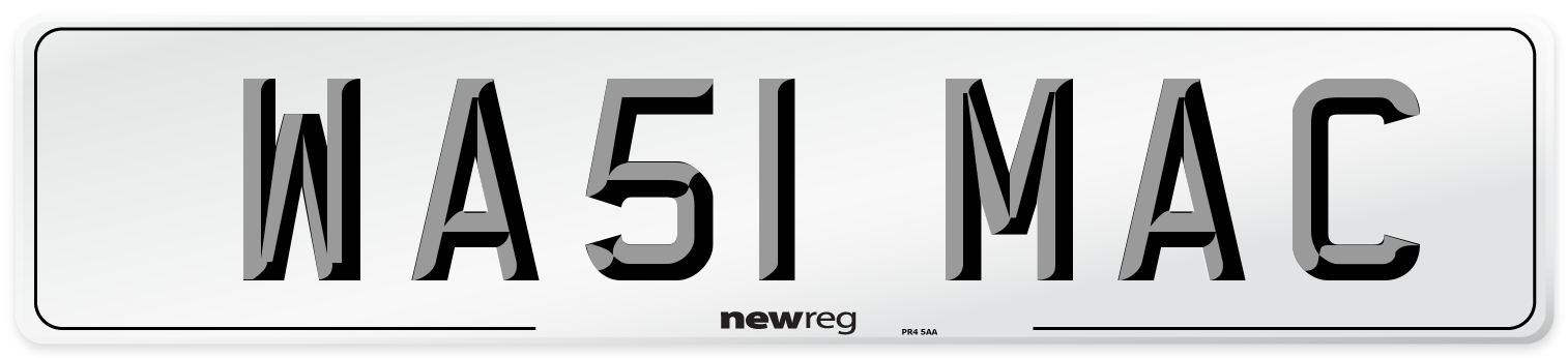WA51 MAC Number Plate from New Reg